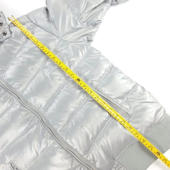 UNIQLO Gorpcore Metallic Silver Chrome Down Puffer Hoodie Jacket Parka Large - Picture 5 of 12